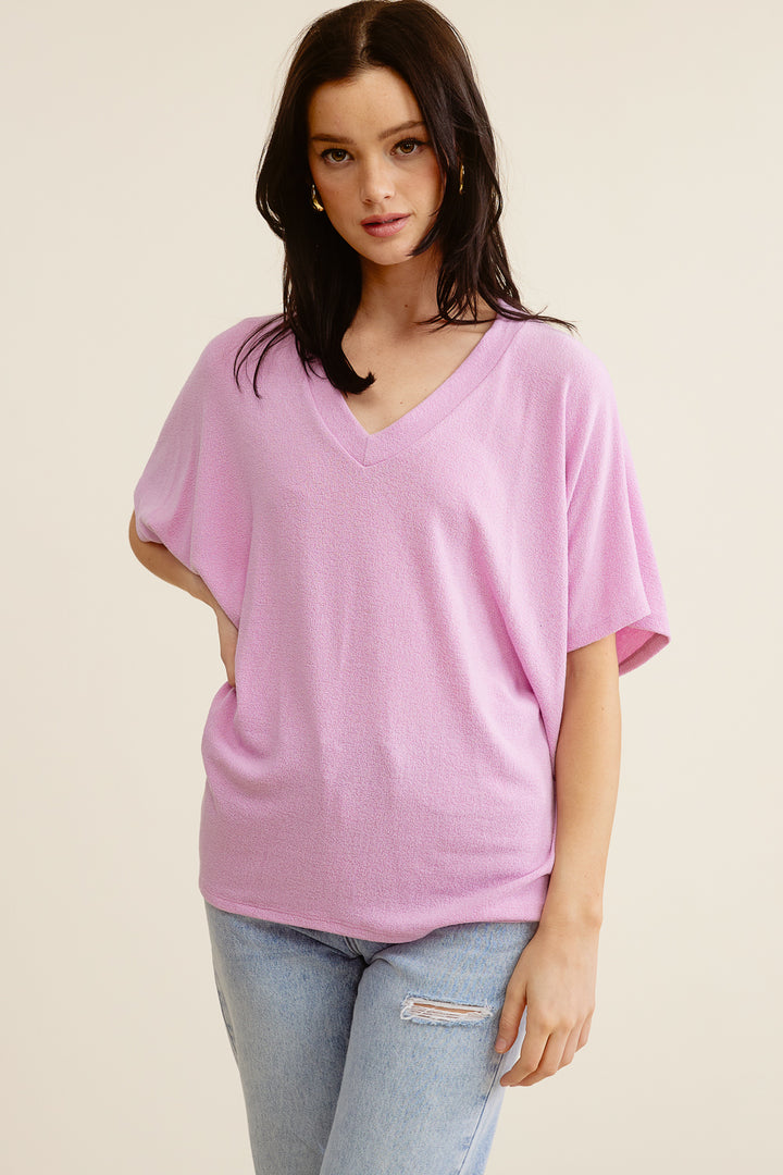 Jolie Slouchy Dolman Tee (Orchid)