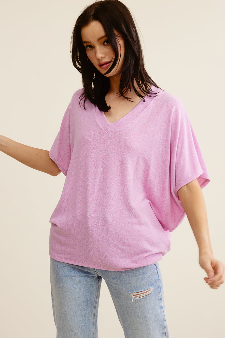 Jolie Slouchy Dolman Tee (Orchid)