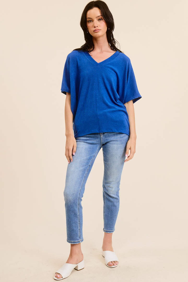 Jolie Slouchy Dolman Tee (Royal Blue)