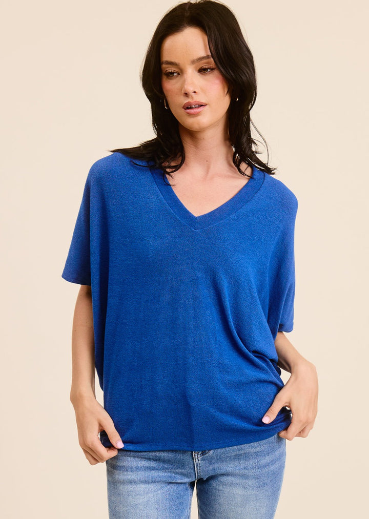 Jolie Slouchy Dolman Tee (Royal Blue)