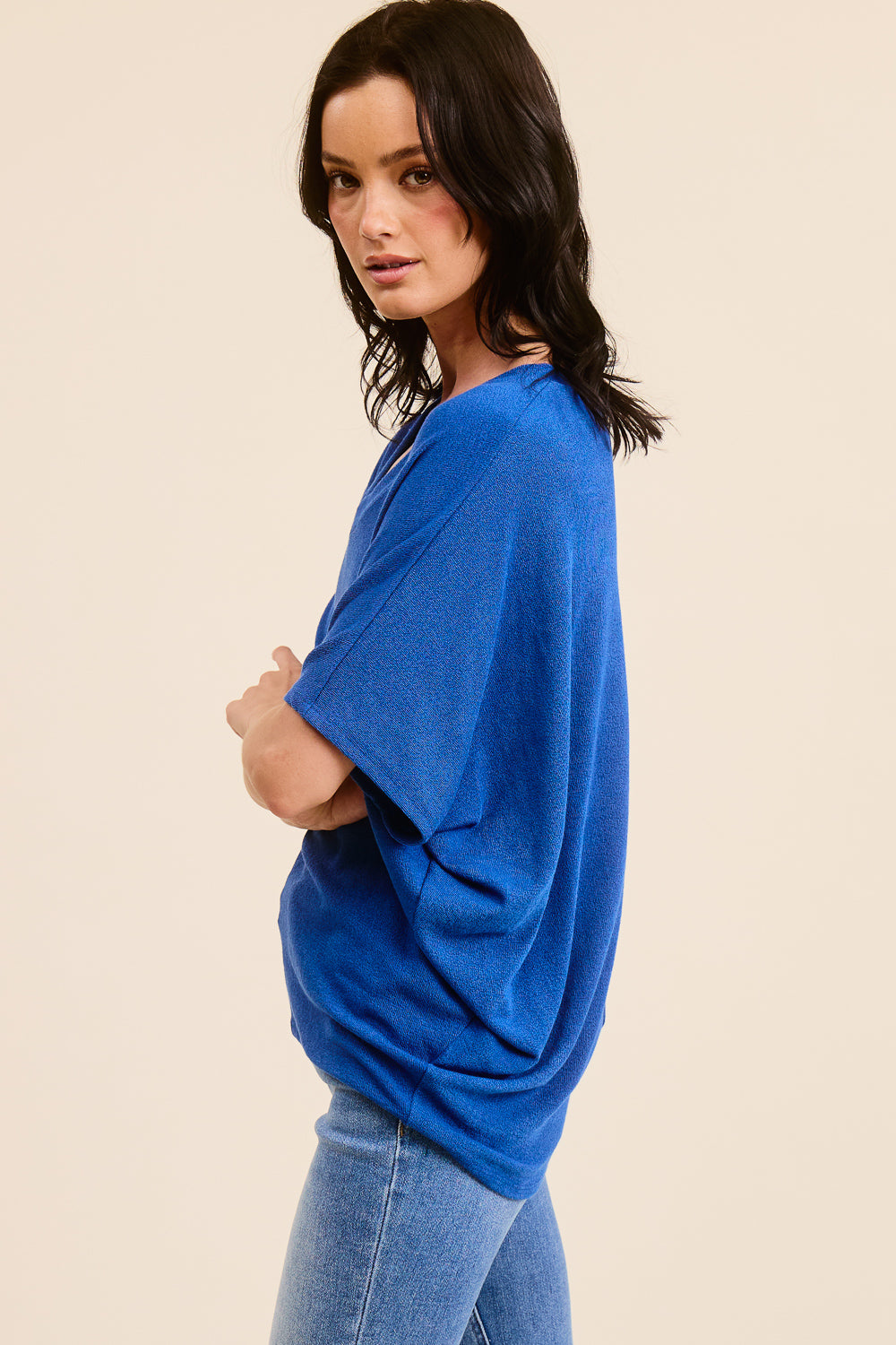 Jolie Slouchy Dolman Tee (Royal Blue)