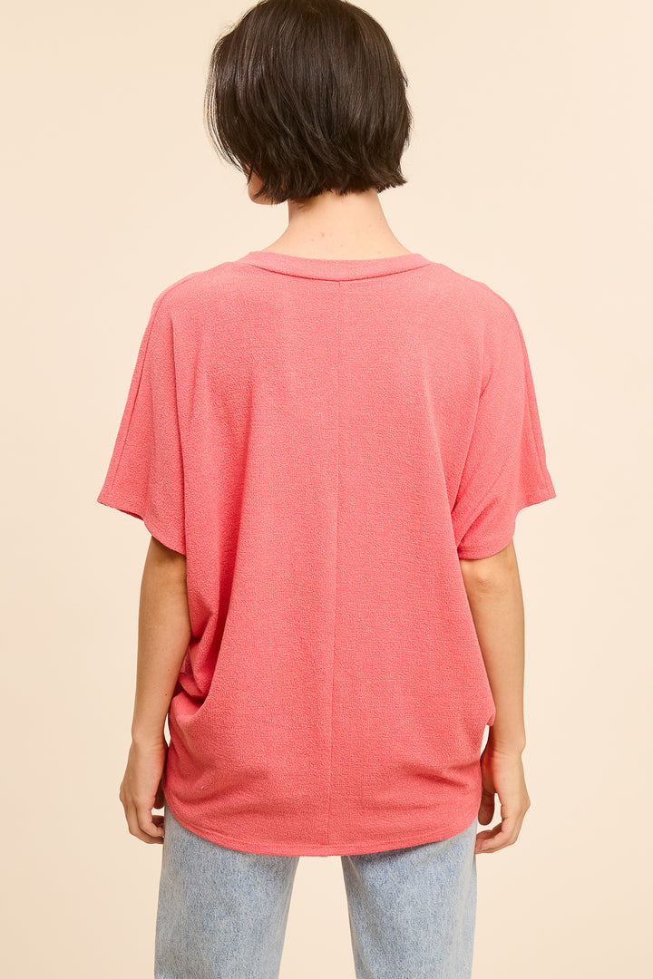 Jolie Slouchy Dolman Tee (Coral)