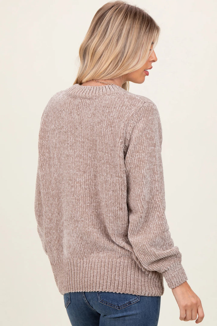 Zen Chenille Rib Sweater (Heather Mocha)