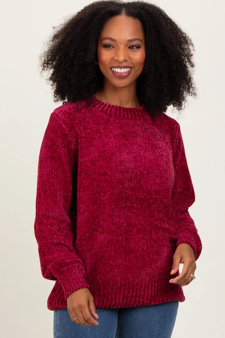 Zen Chenille Rib Sweater (Cabernet)