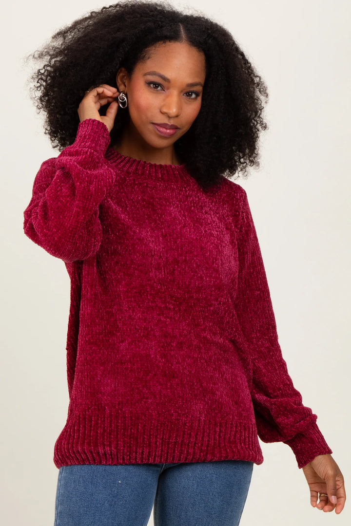 Zen Chenille Rib Sweater (Cabernet)