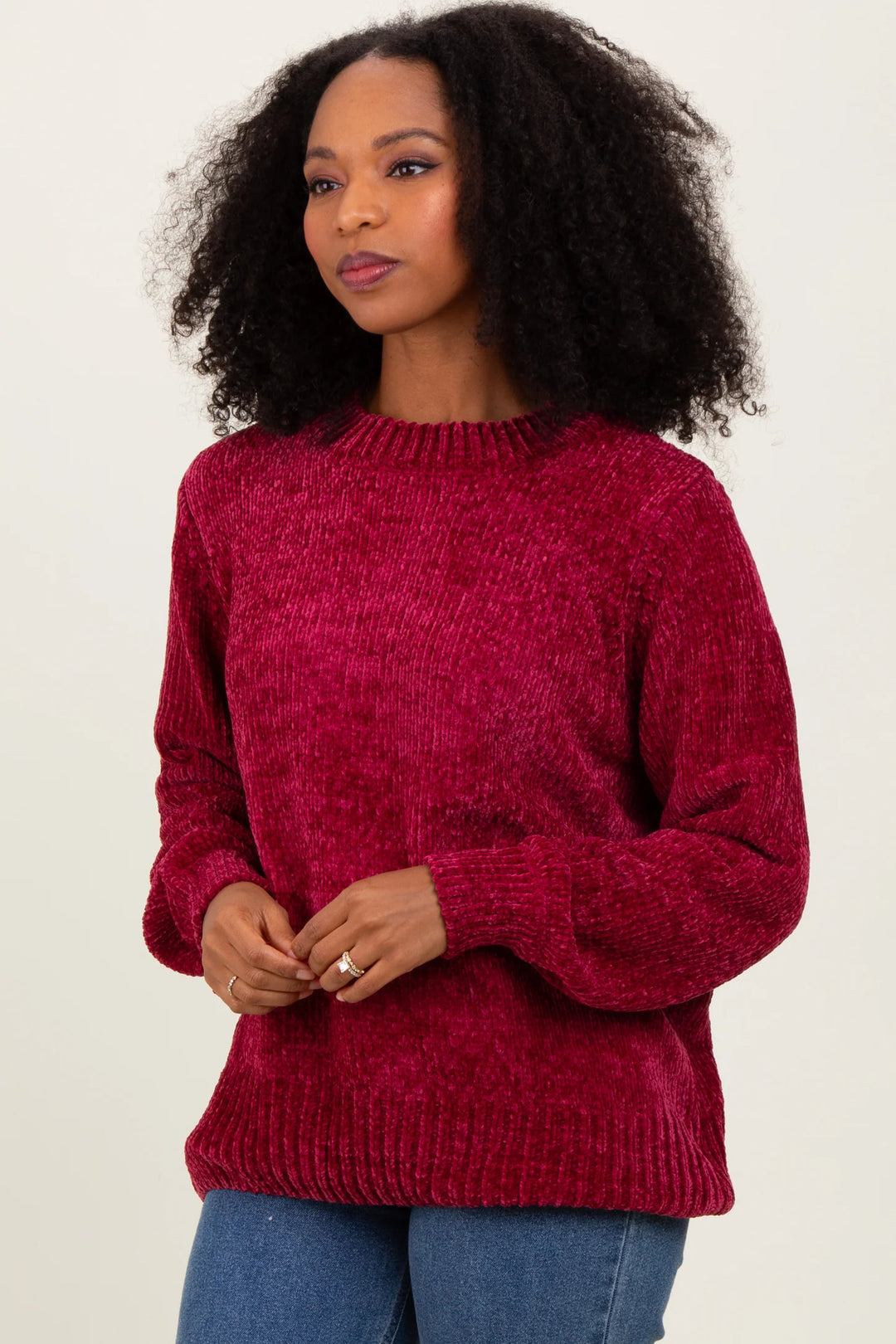 Zen Chenille Rib Sweater (Cabernet)