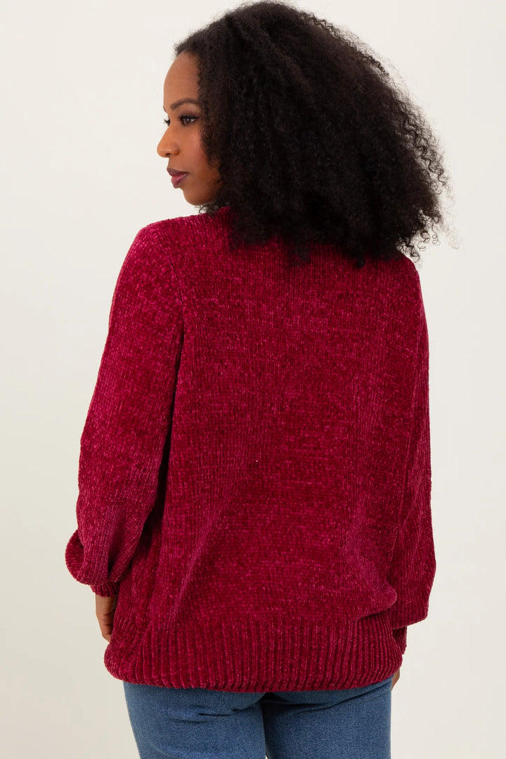 Zen Chenille Rib Sweater (Cabernet)
