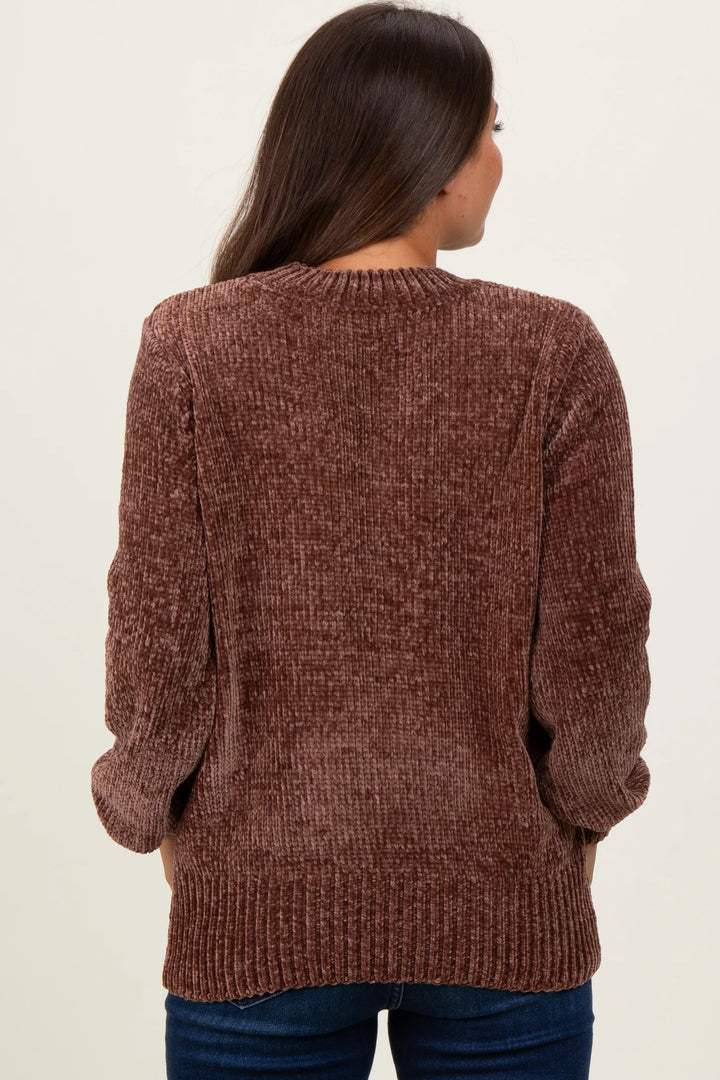 Zen Chenille Rib Sweater (Cedar Brown)
