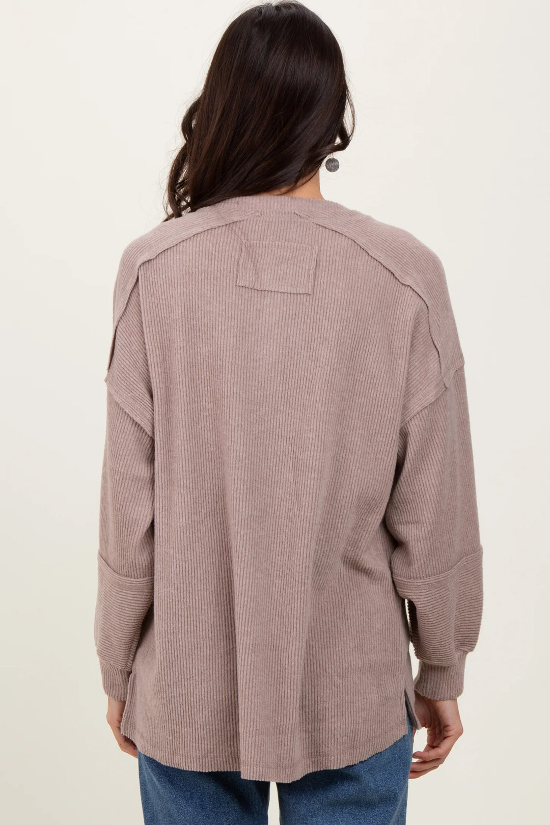 Zen Brushed Henley Sweater (Ash Mocha)