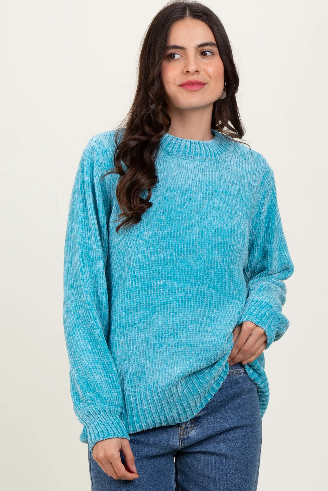 Zen Chenille Rib Sweater (Dusty Teal)