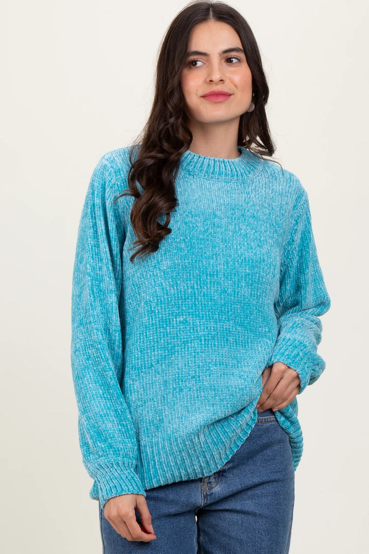 Zen Chenille Rib Sweater (Dusty Teal)