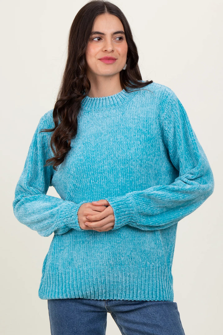 Zen Chenille Rib Sweater (Dusty Teal)