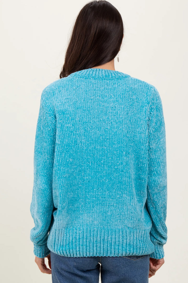 Zen Chenille Rib Sweater (Dusty Teal)