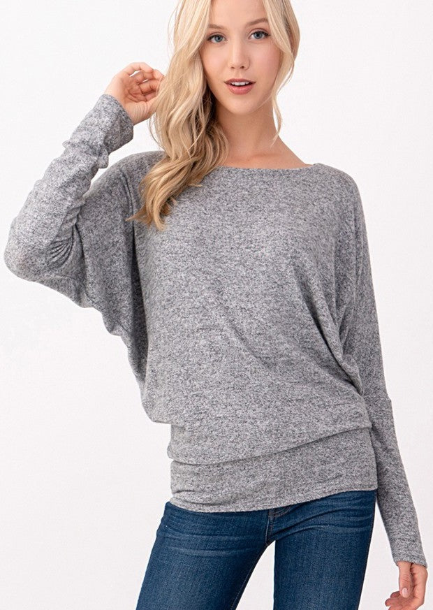 Natural Vibe Brushed Top (Heather Grey)