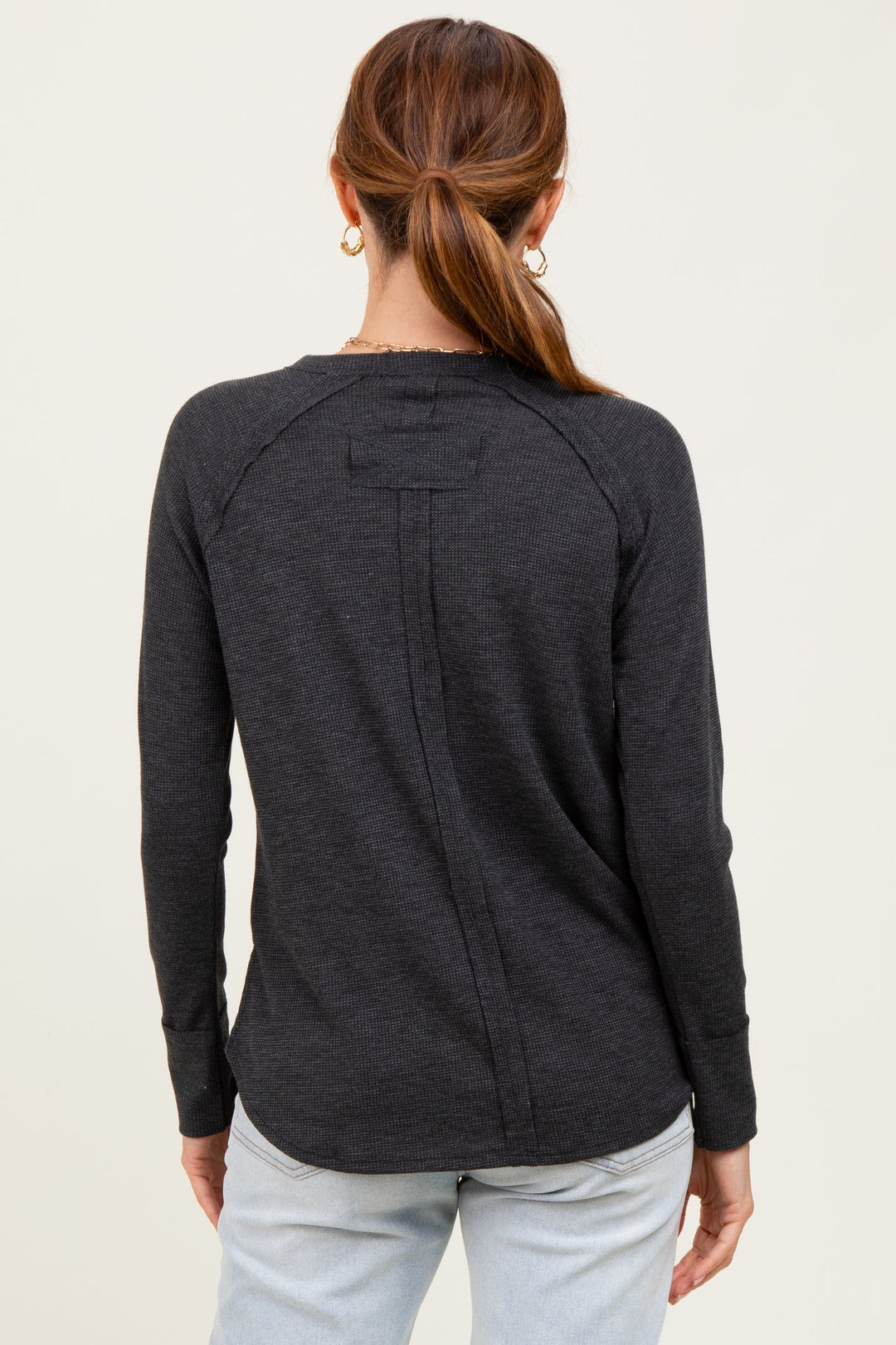 Zen Relaxed Waffle Top (Charcoal)