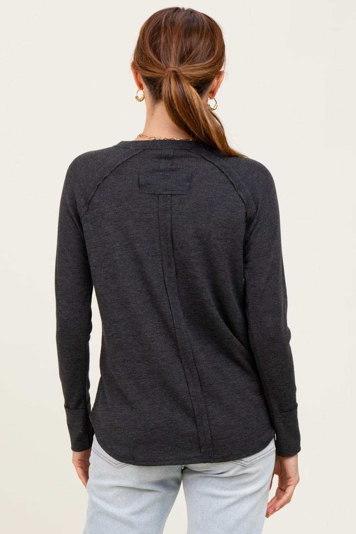Zen Relaxed Waffle Top (Charcoal)