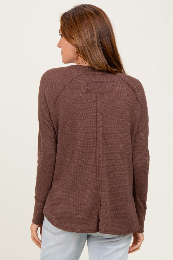 Zen Relaxed Waffle Top (Brown)