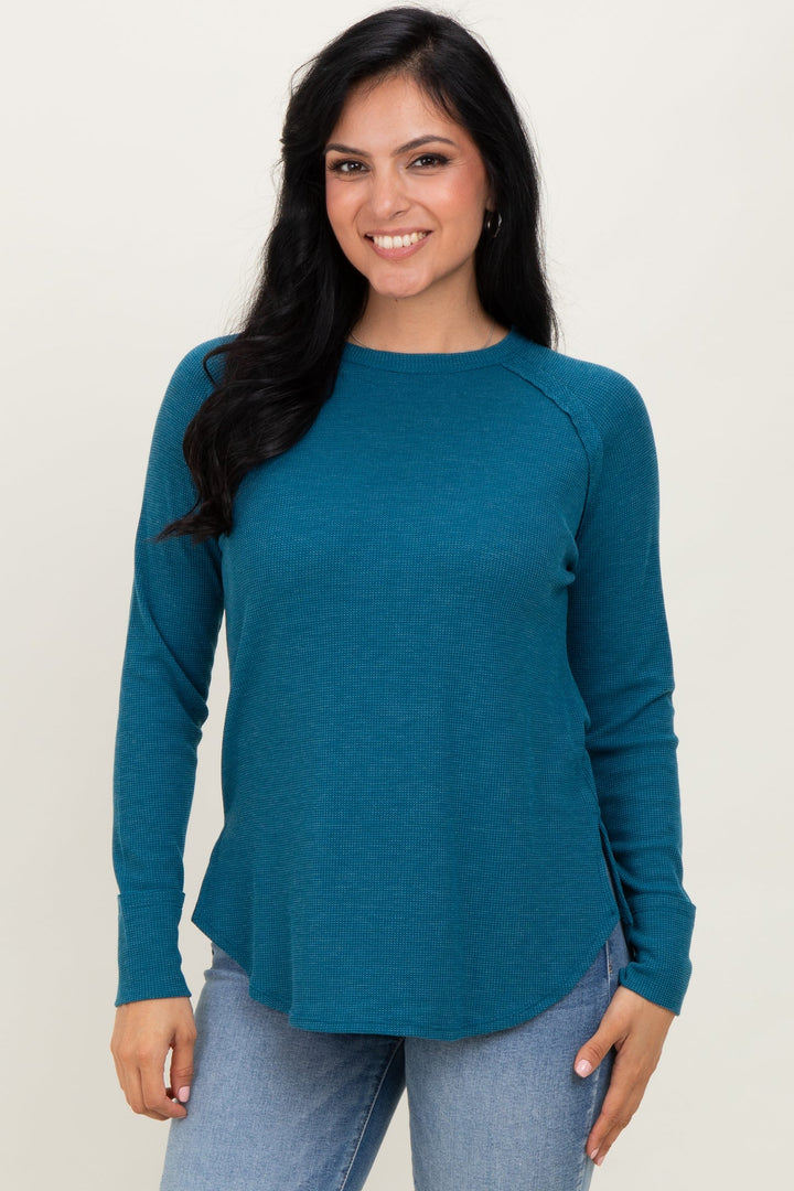 Zen Relaxed Waffle Top (Teal)
