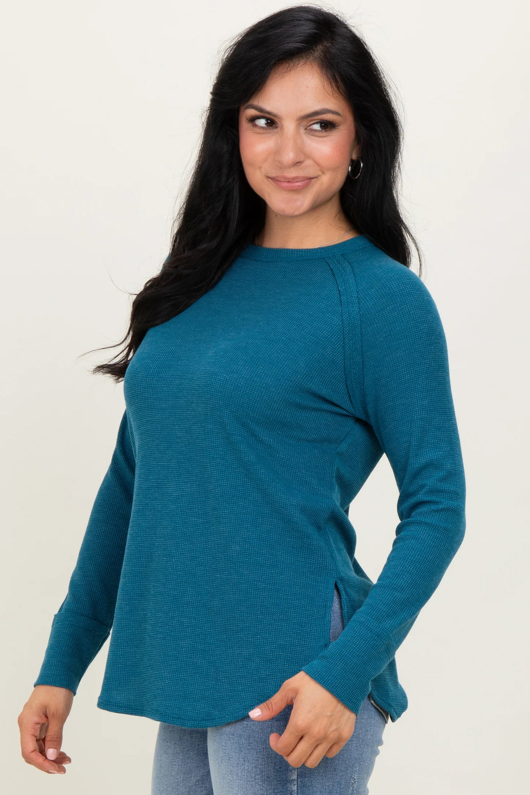 Zen Relaxed Waffle Top (Teal)