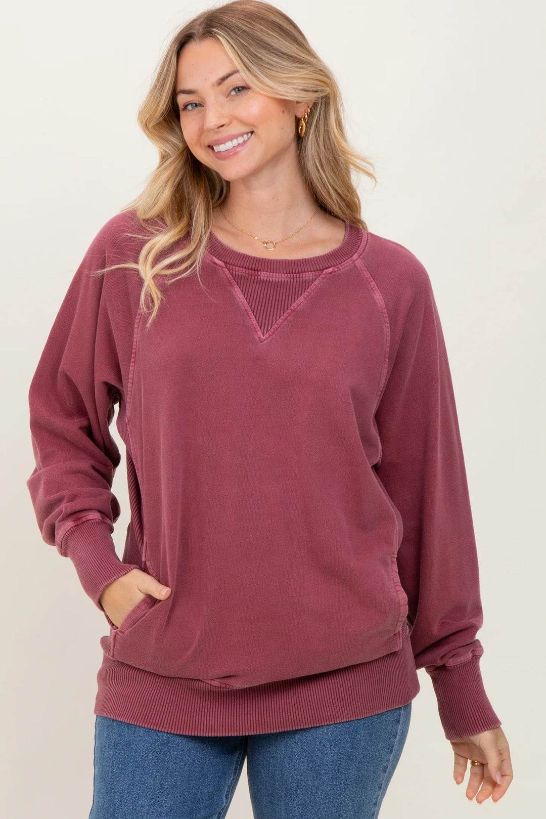Zen French Terry Sweatshirt (Cabernet)