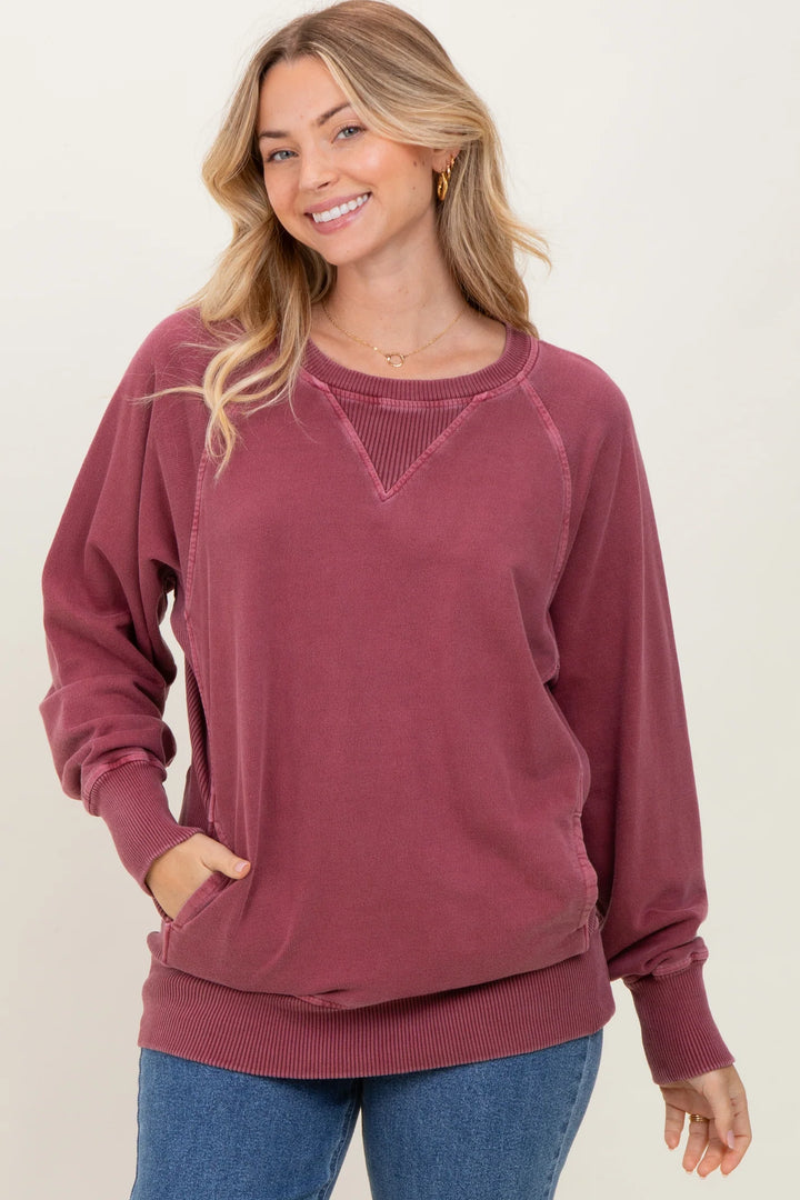 Zen French Terry Sweatshirt (Cabernet)