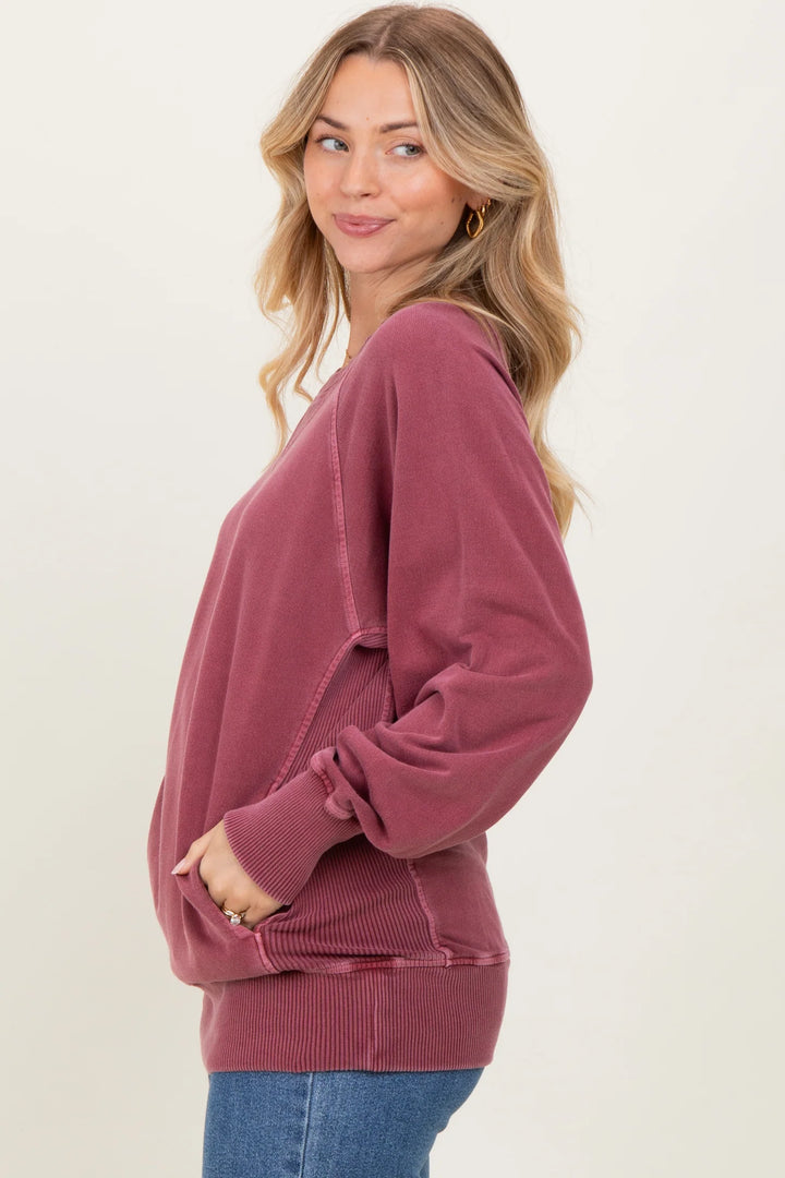 Zen French Terry Sweatshirt (Cabernet)