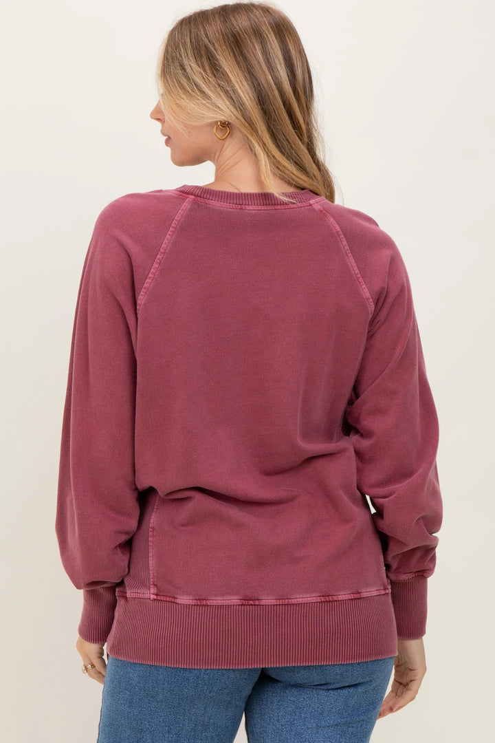 Zen French Terry Sweatshirt (Cabernet)