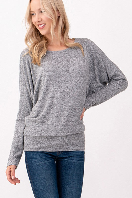 Natural Vibe Brushed Top (Heather Grey)