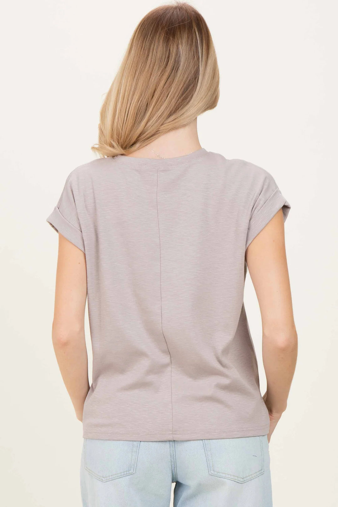 Zen Cotton Modal Round Neck Tee (Ash Mocha)