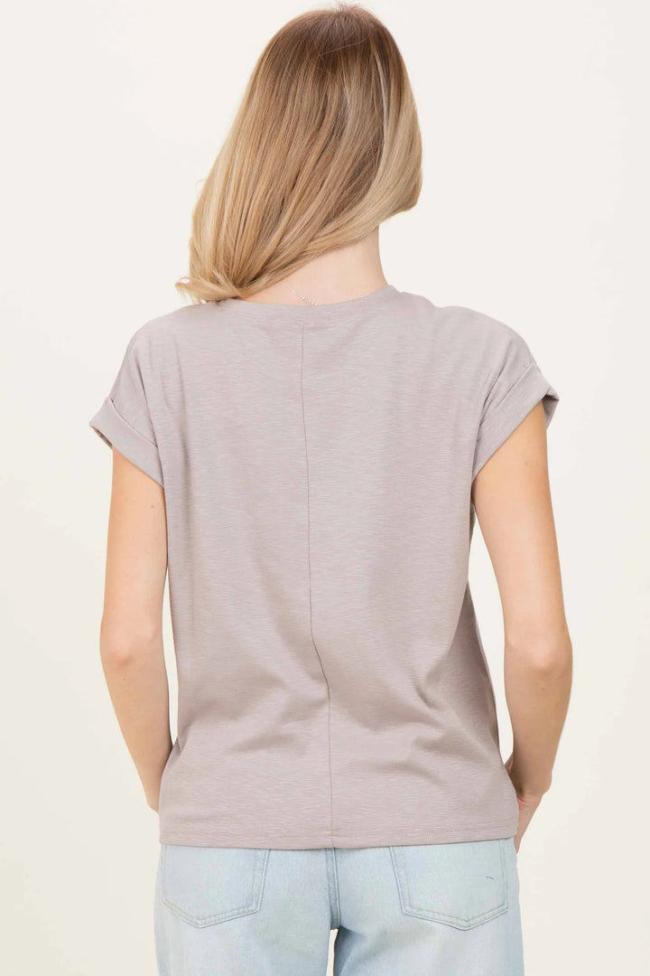 Zen Cotton Modal Round Neck Tee (Ash Mocha)
