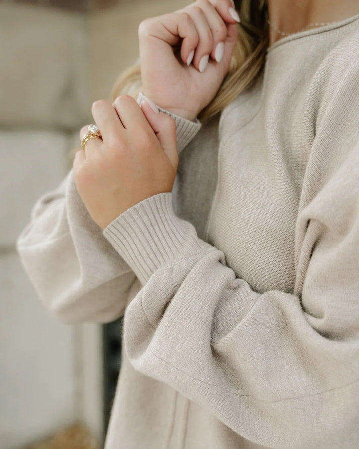 Zen Soft Knit Sweater (Heather Mocha)