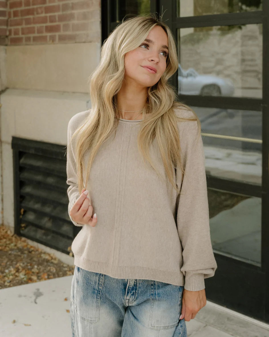 Zen Soft Knit Sweater (Heather Mocha)