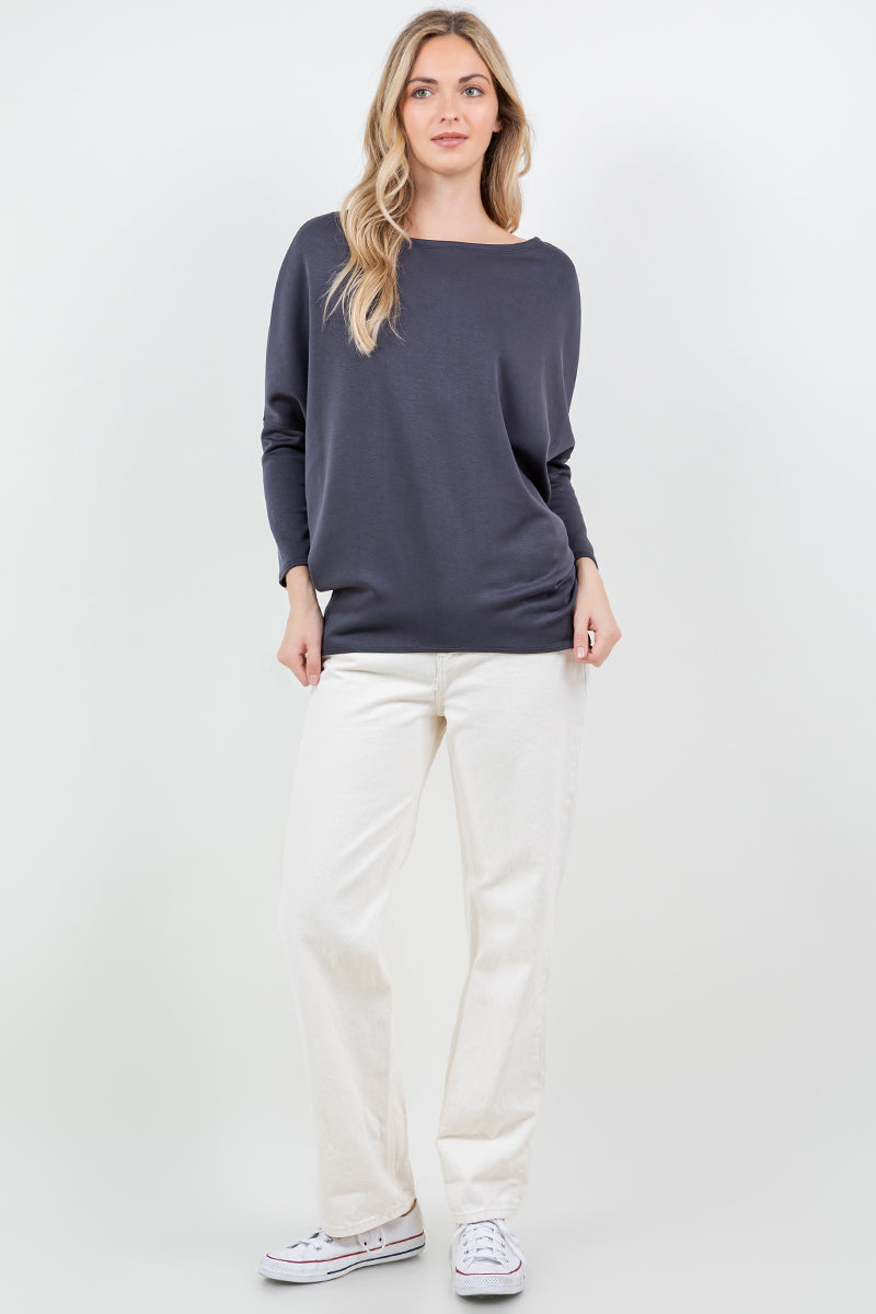 Jolie Scuba Slouch Top (Graphite)