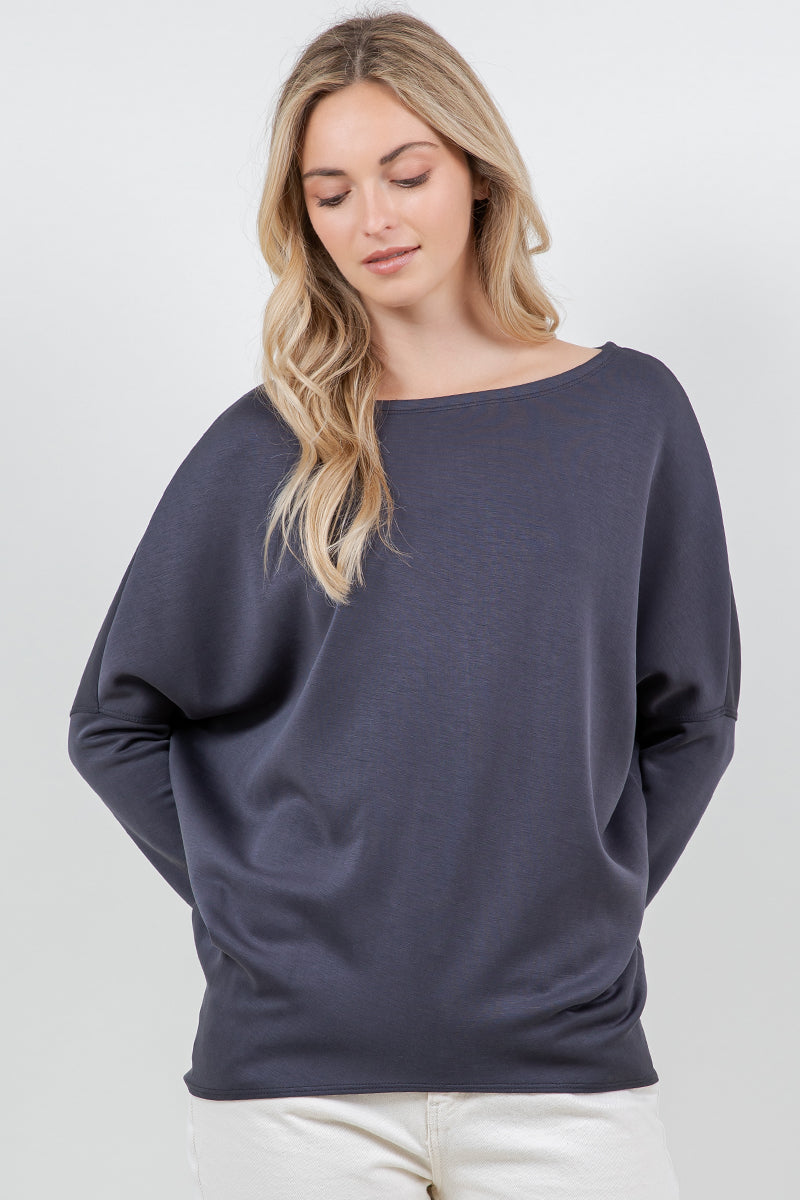 Jolie Scuba Slouch Top (Graphite)