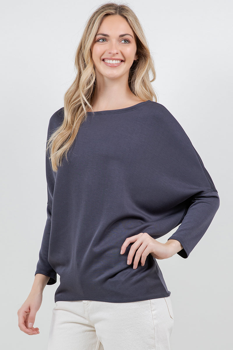 Jolie Scuba Slouch Top (Graphite)