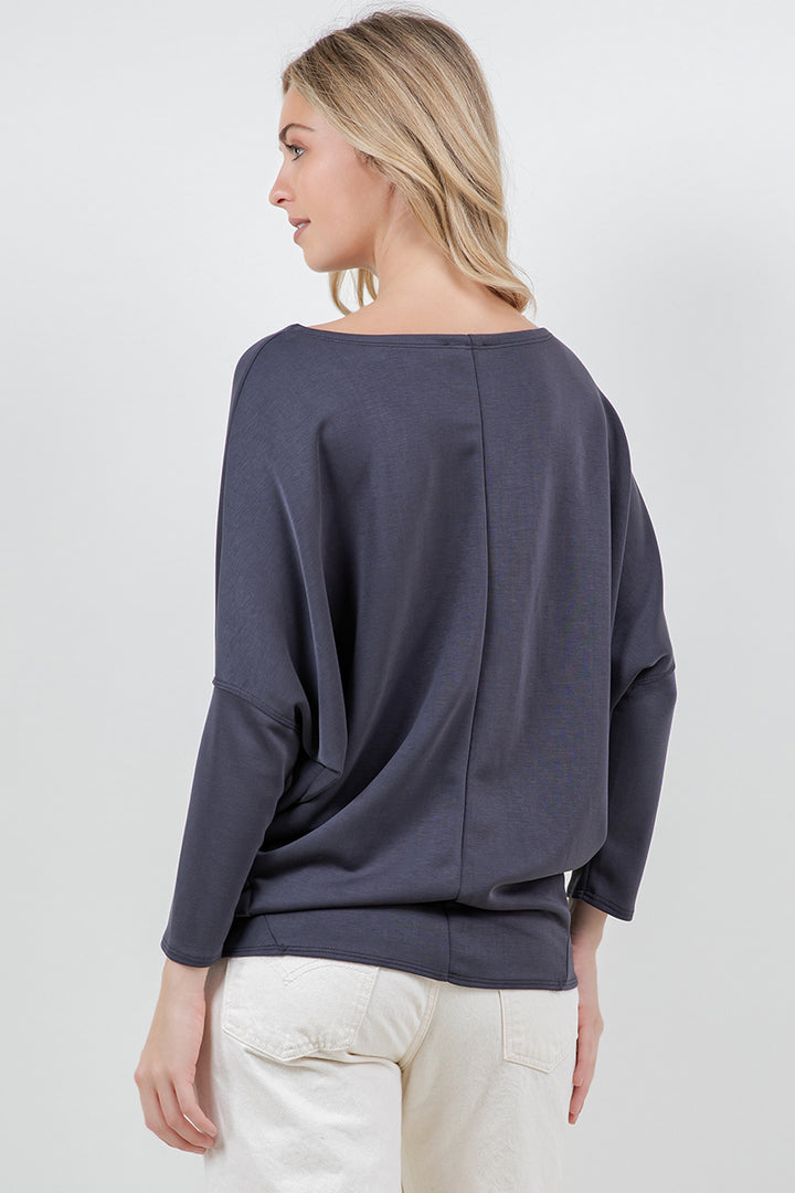 Jolie Scuba Slouch Top (Graphite)