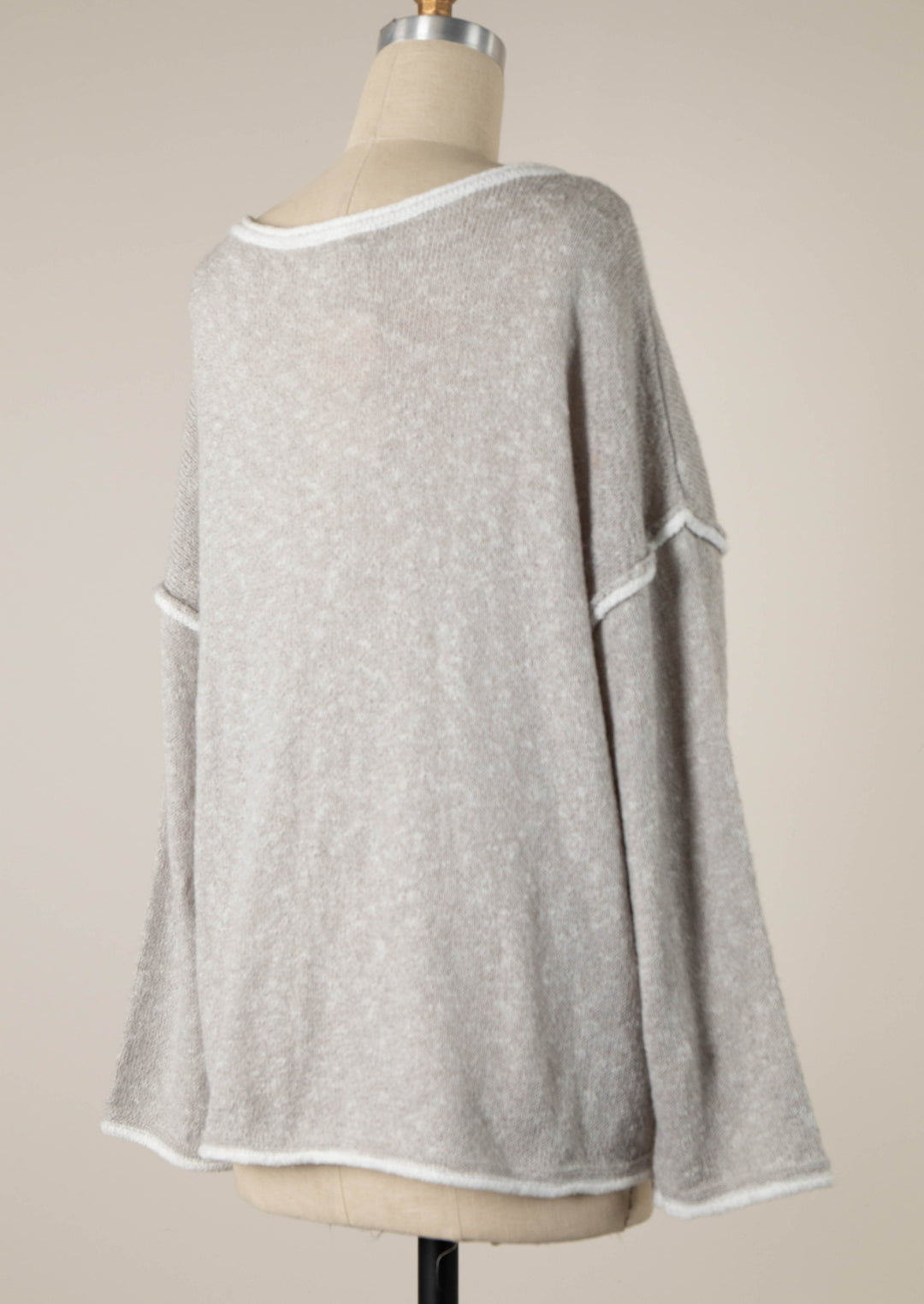 My Cozy Peggy Knit Sweater (Heather Grey)