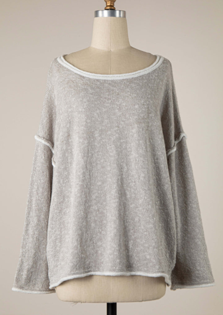 My Cozy Peggy Knit Sweater (Heather Grey)