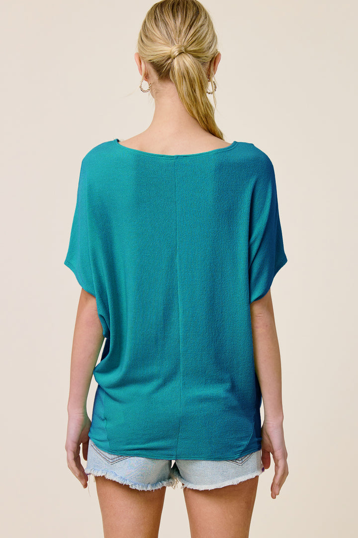 Jolie Boat Neck Dolman Tee (Spruce)