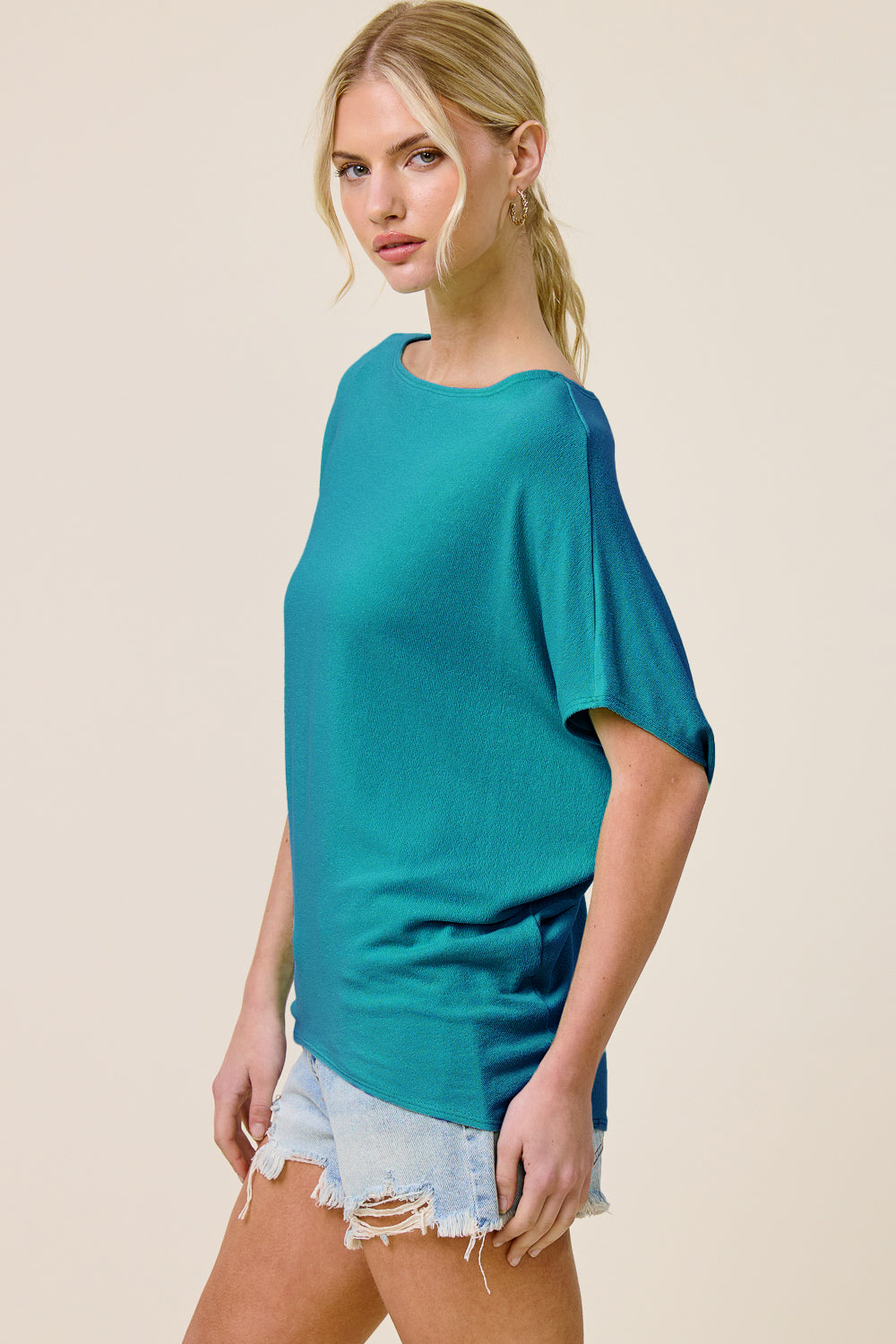 Jolie Boat Neck Dolman Tee (Spruce)