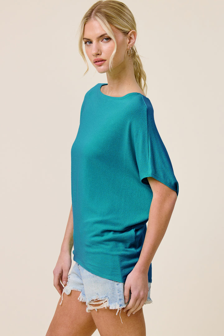 Jolie Boat Neck Dolman Tee (Spruce)