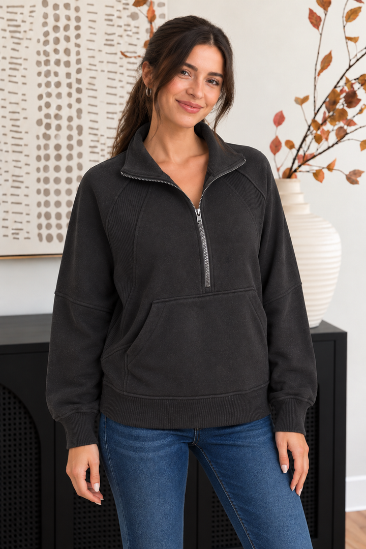 Zen Half Zip Fleece Pullover (Black)