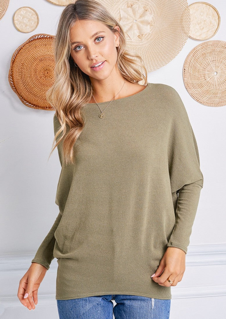 Jolie All Day Slouch Top (Olive)