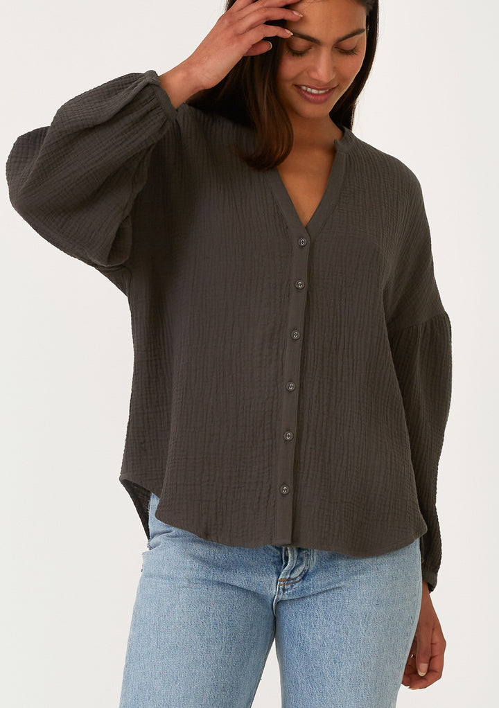 Lovestitch Lucia Cotton Blouse (Army Green)