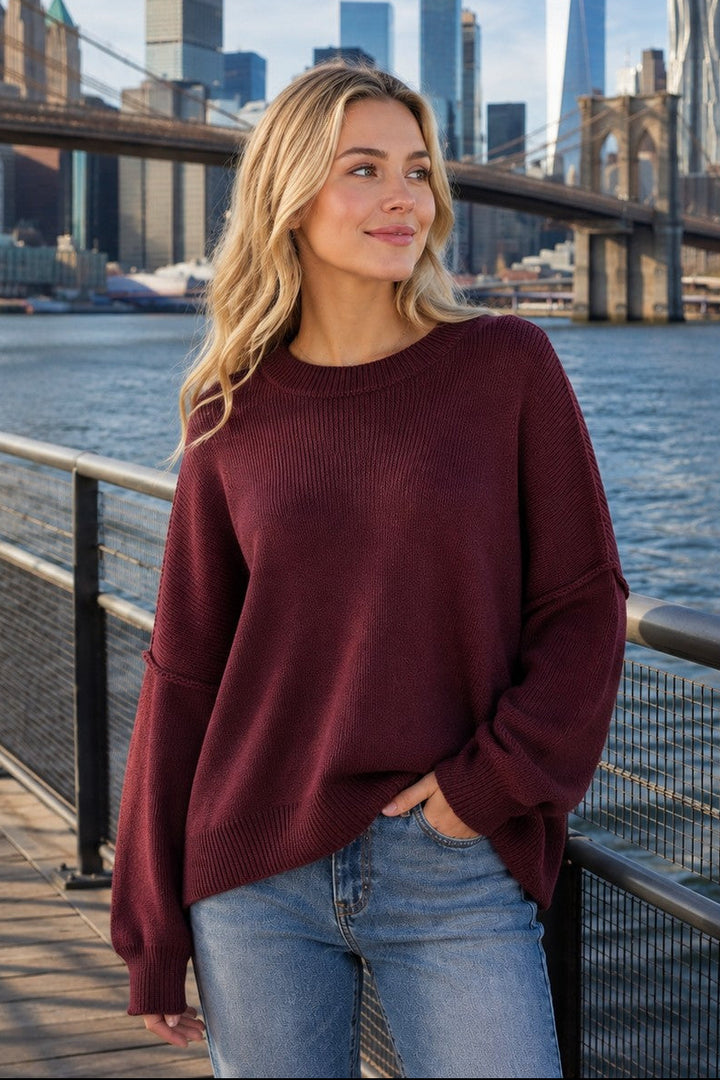 My Cozy At Home Sweater (Plum)