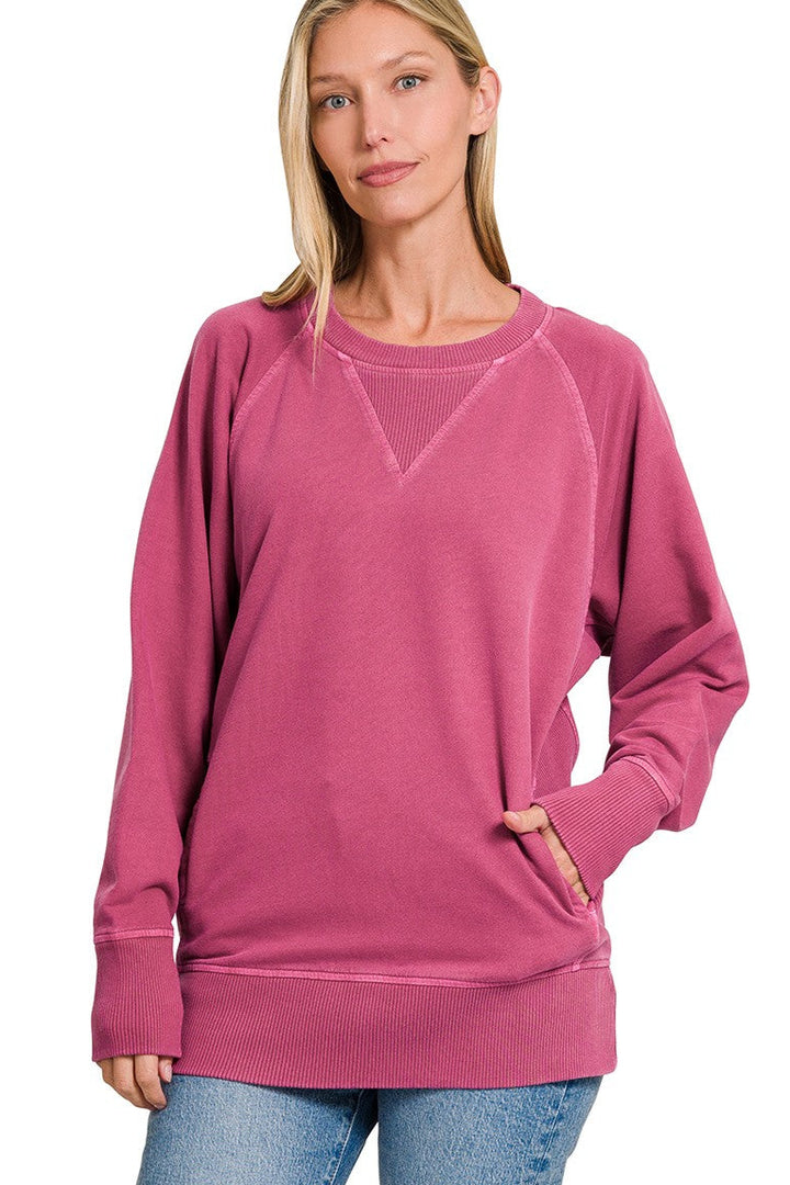 Zen French Terry Sweatshirt (Wine)