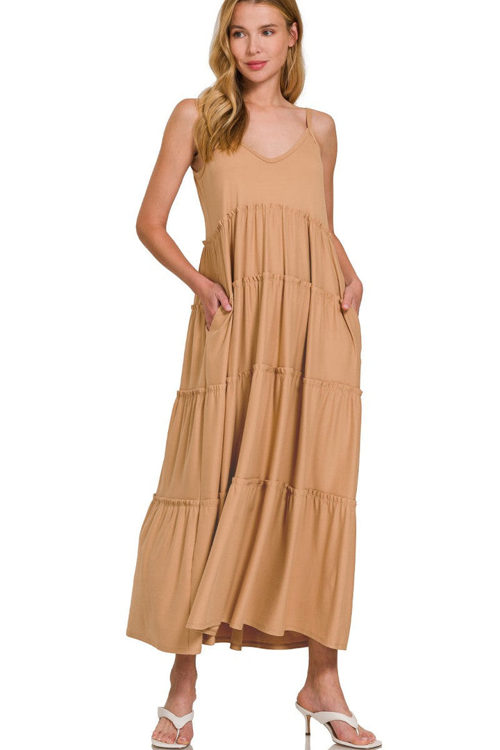 Zen Pocket Maxi Dress (Tan)