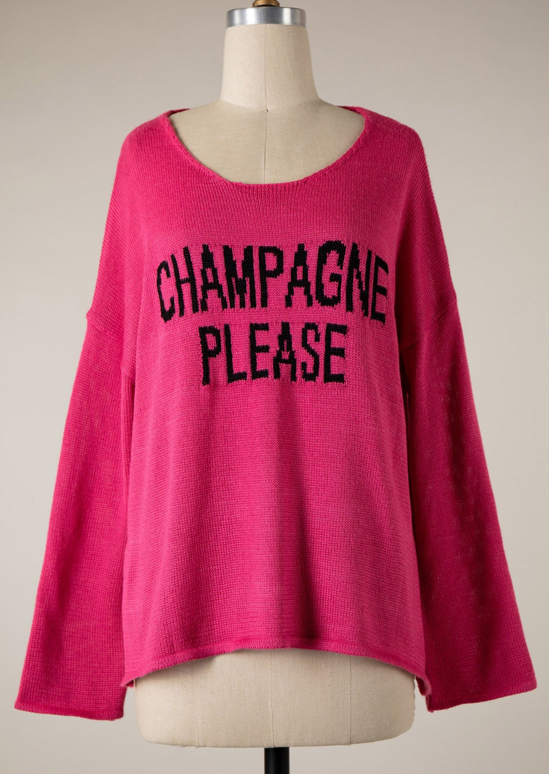 My Cozy Champagne Please Sweater (Barbie Pink)