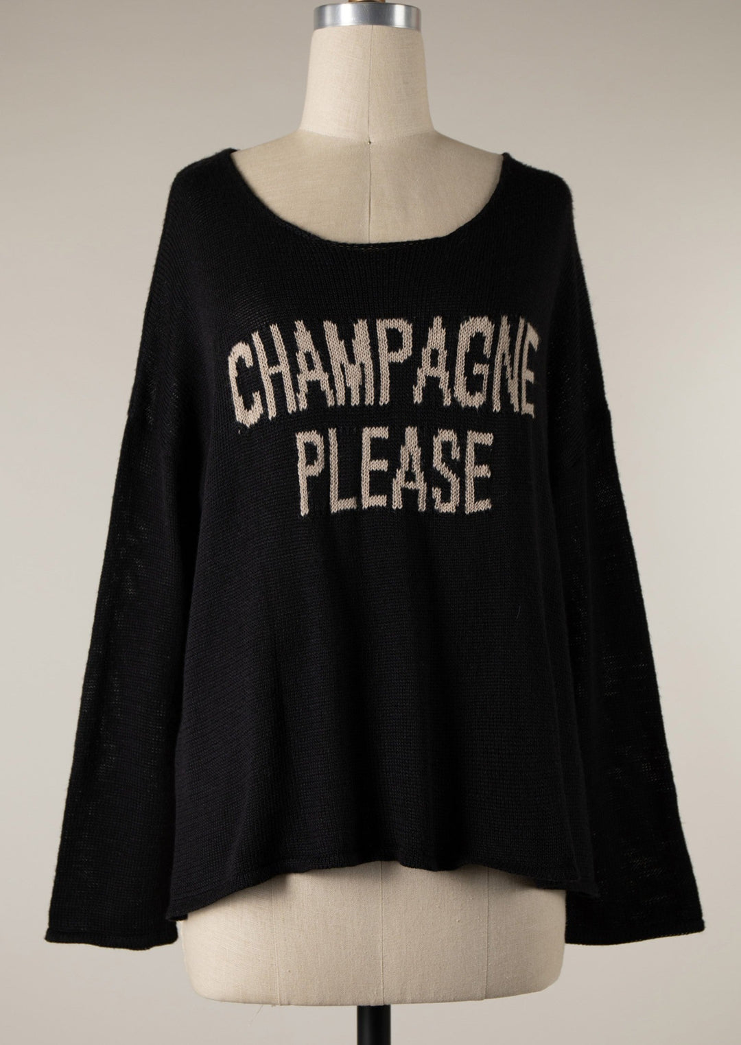 My Cozy Champagne Please Sweater (Black)
