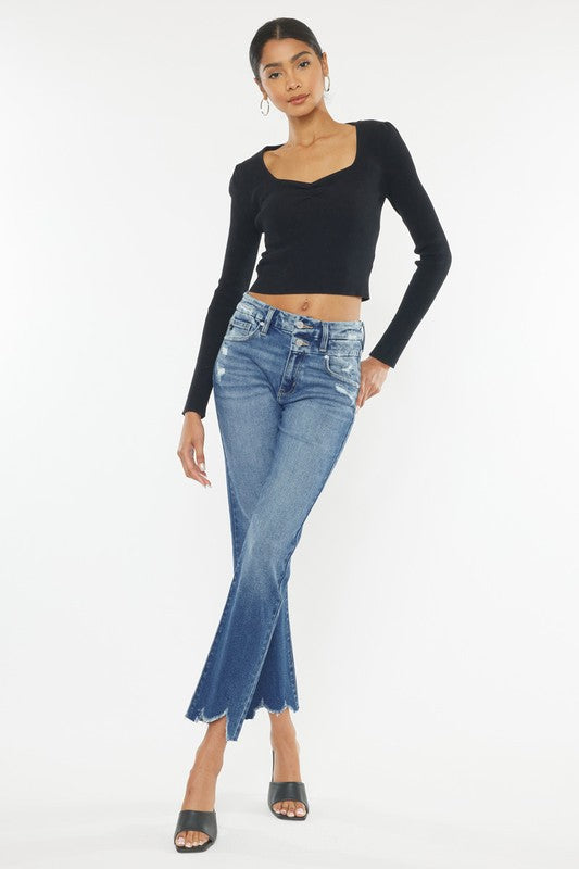Kancan Walnut Slim Straight Jean